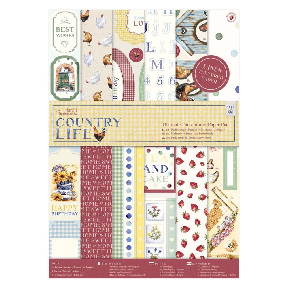 A4 Ultimate Die-cut & Paper Pack 48stk Country Life