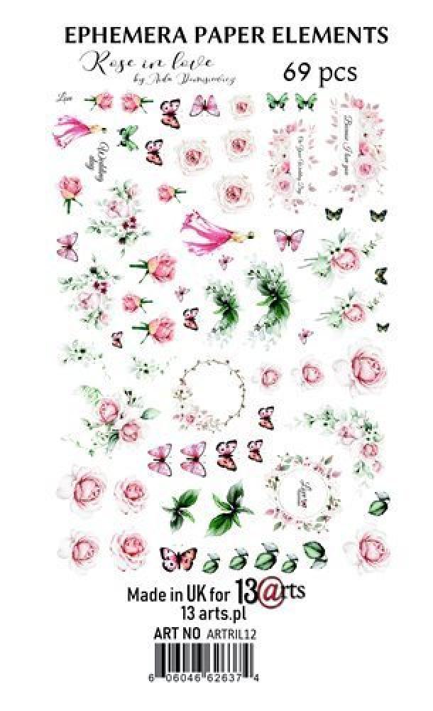 13@rt Ephemera Pack Rose in Love
