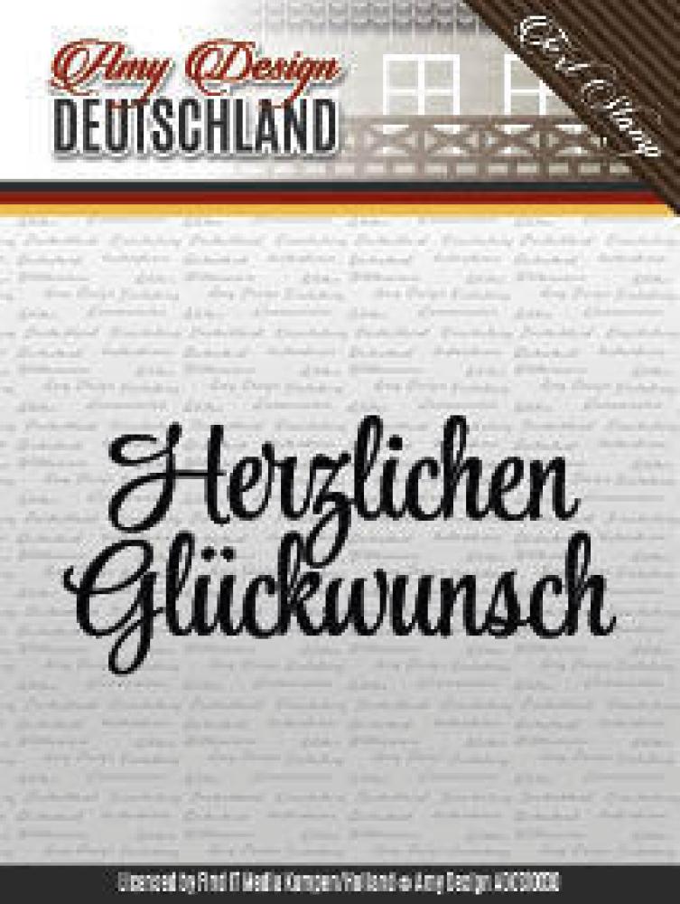 Amy Design Clear Stamp Text Herzlichen Gluckwunsch #10030