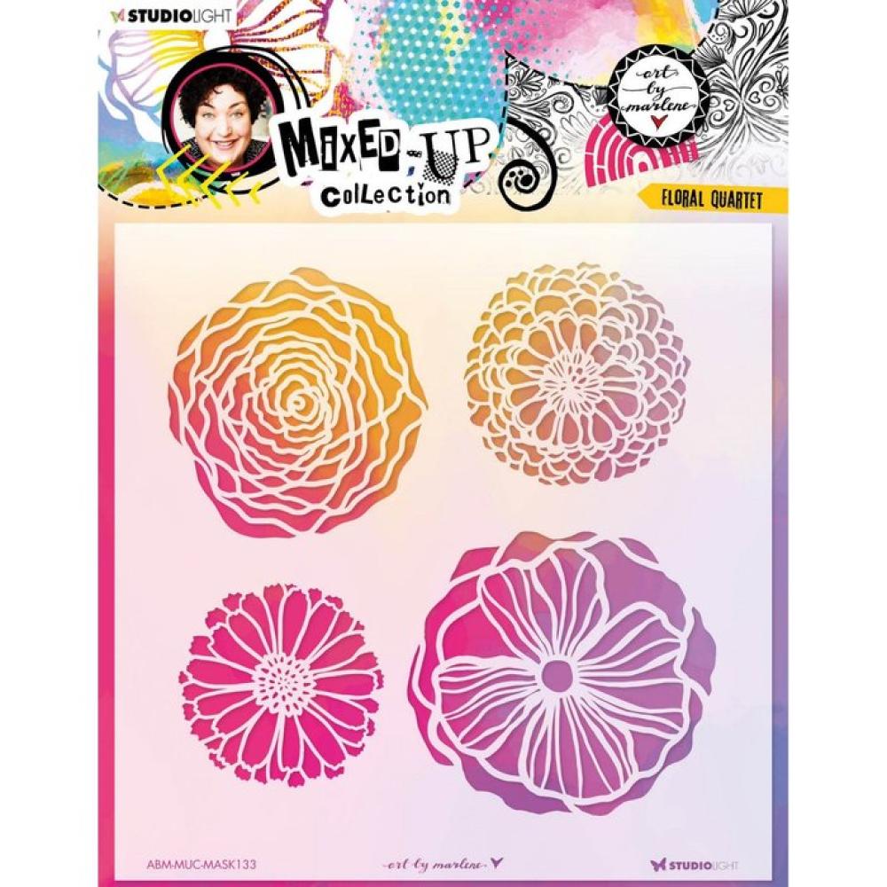 Art by Marlene Mask Stencil Floral Quartet #133