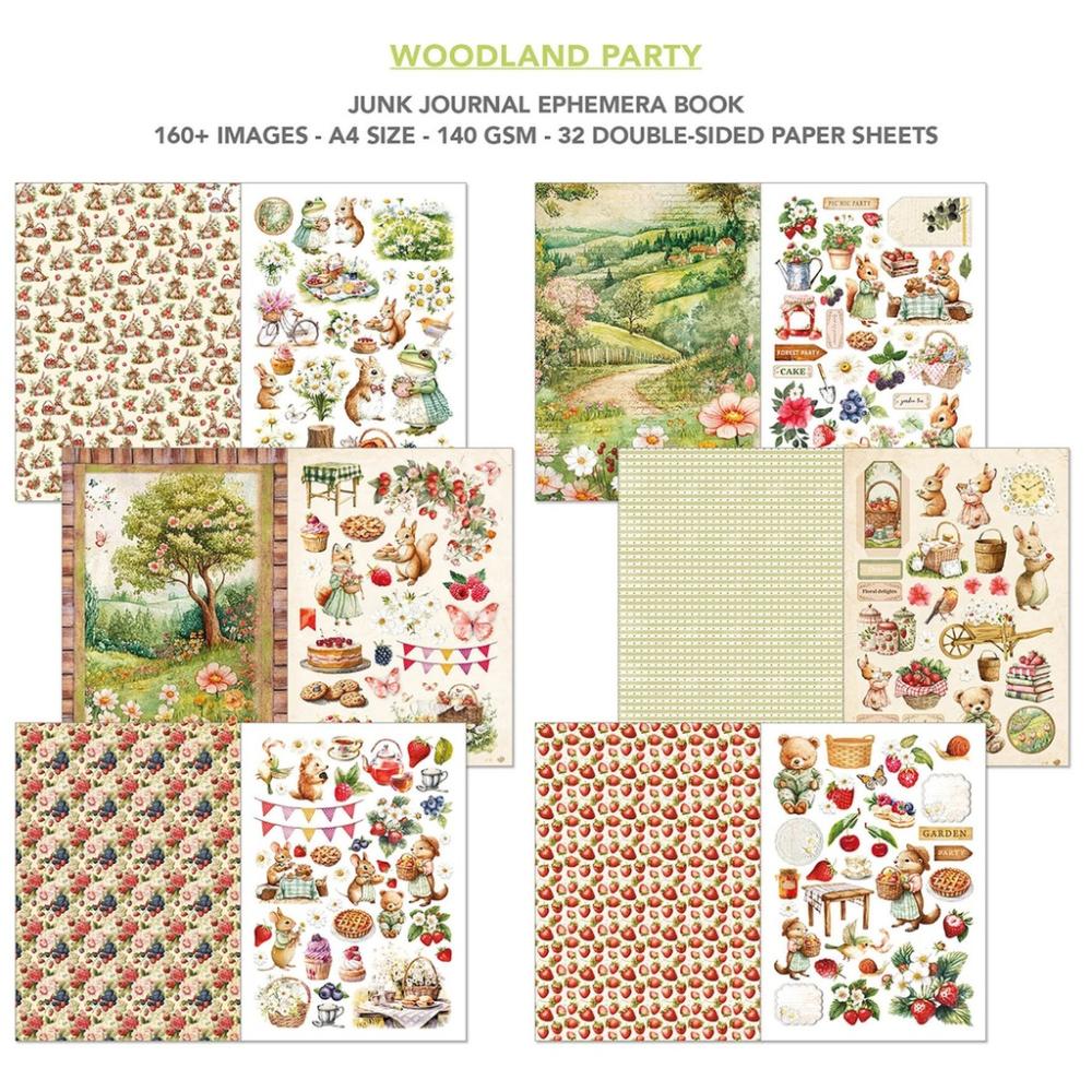 CBB011 Ciao Bella Woodland Party A4 Junk Journal Ephemera Book