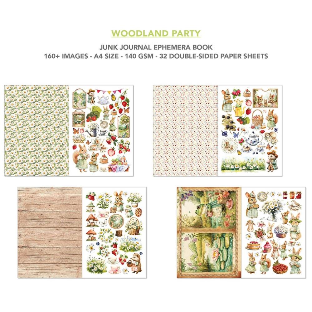 CBB011 Ciao Bella Woodland Party A4 Junk Journal Ephemera Book