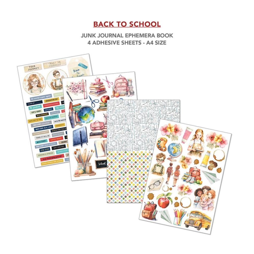 CBB012 Ciao Bella Back To School A4 Junk Journal Ephemera Book