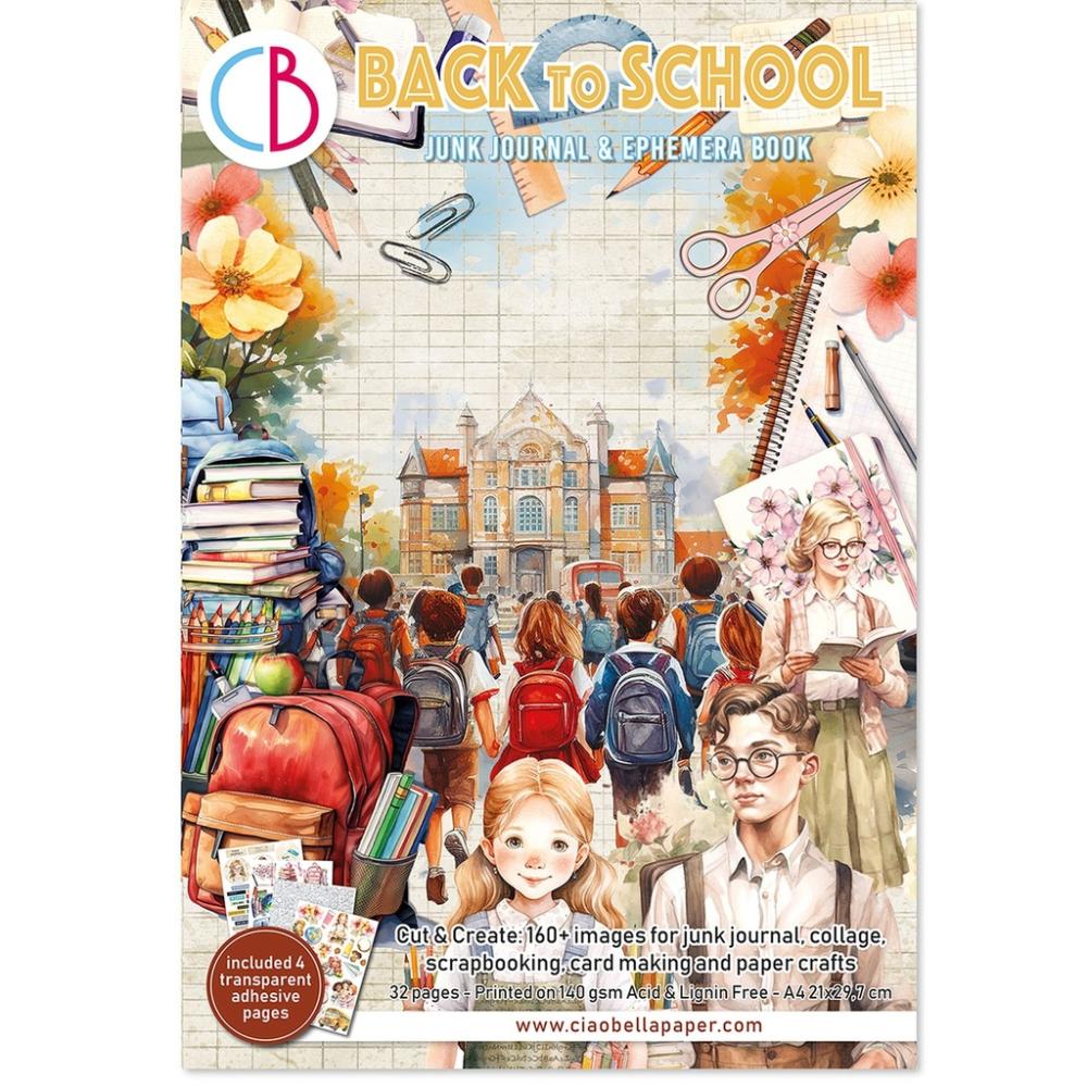 CBB012 Ciao Bella Back To School A4 Junk Journal Ephemera Book