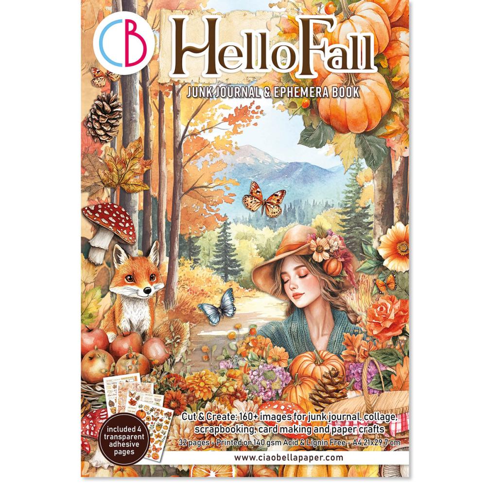 CBB013 Ciao Bella Hello Fall A4 Junk Journal Ephemera Book