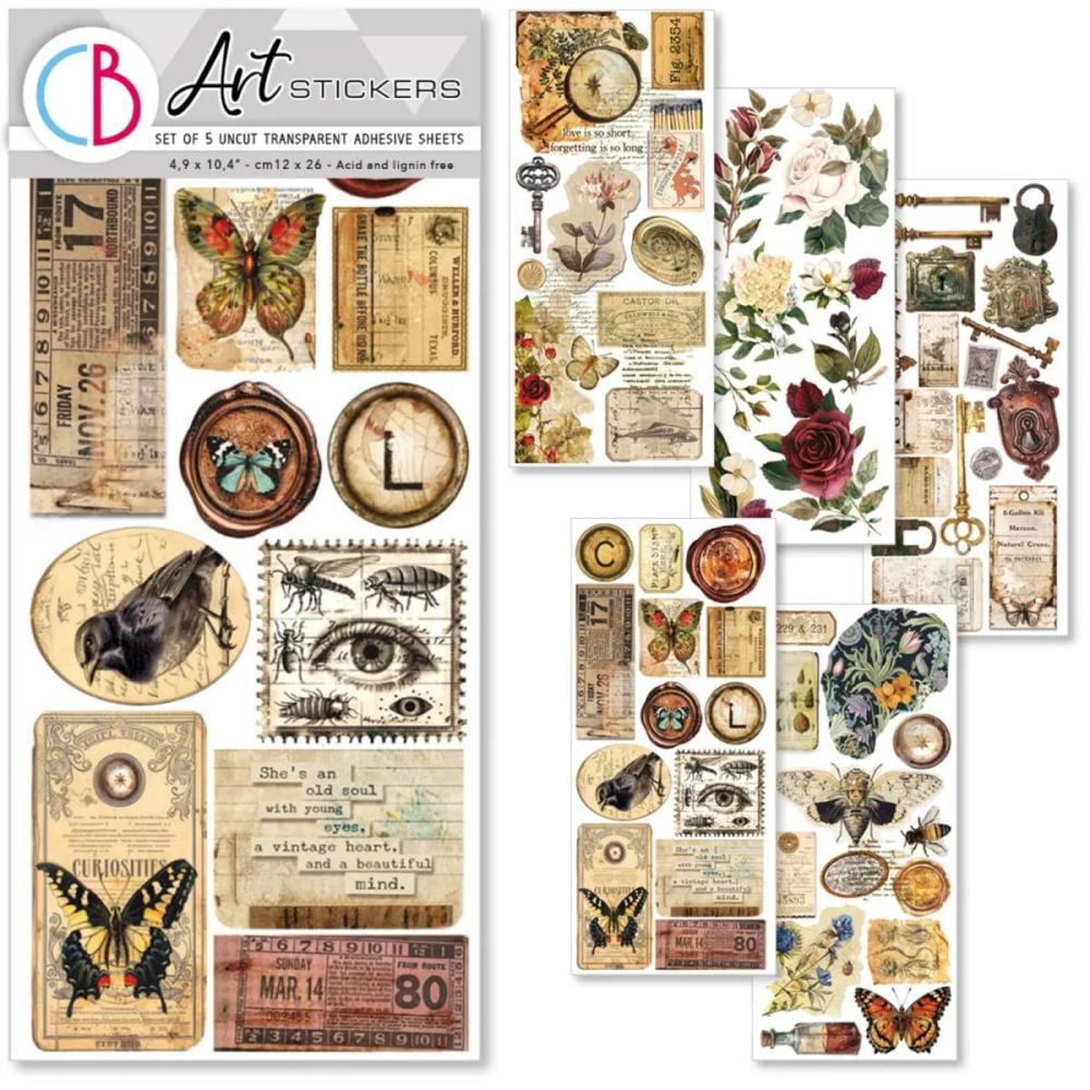 CBI001 Ciao Bella Cabinet of Curiosities Transparent Adhesive Sheets