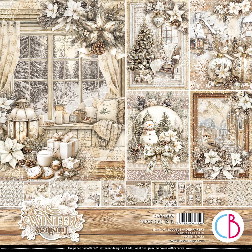 CBPM088 Ciao Bella Winter Season 12x12 Inch Paper Pad