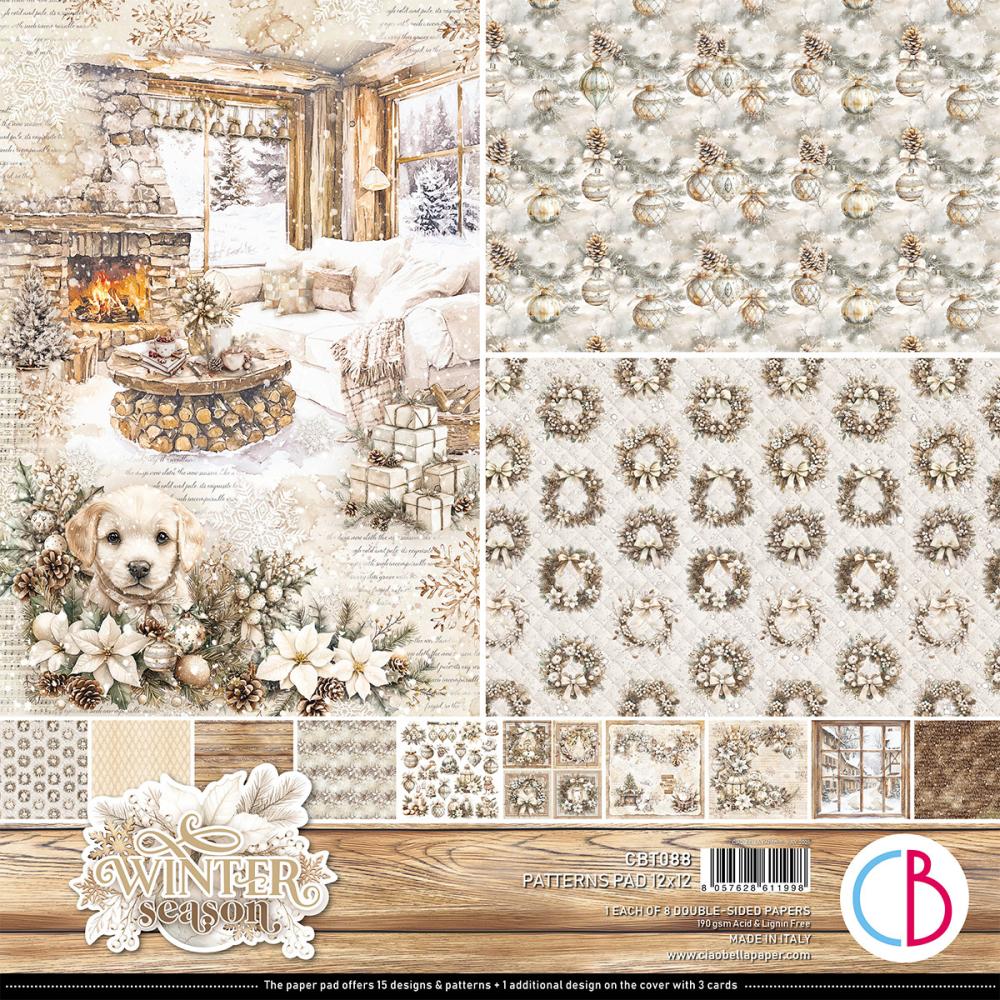 CBPT088 Ciao Bella Winter Season 12x12 Patterns Pad