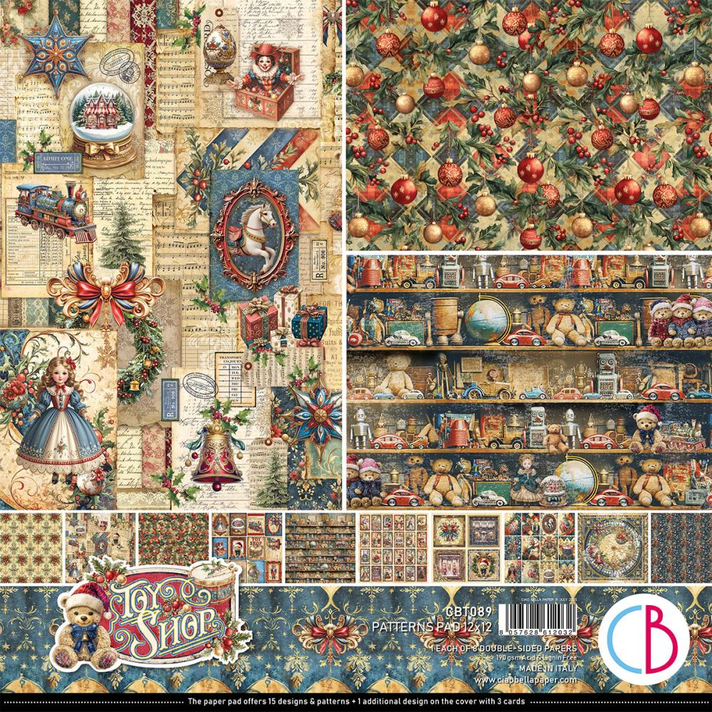 CBPT089 Ciao Bella Toy Shop 12x12 Patterns Pad
