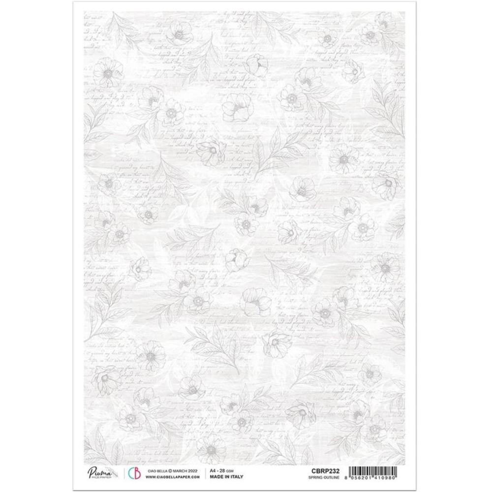 Ciao Bella A4 Rice Paper Spring Outline #232