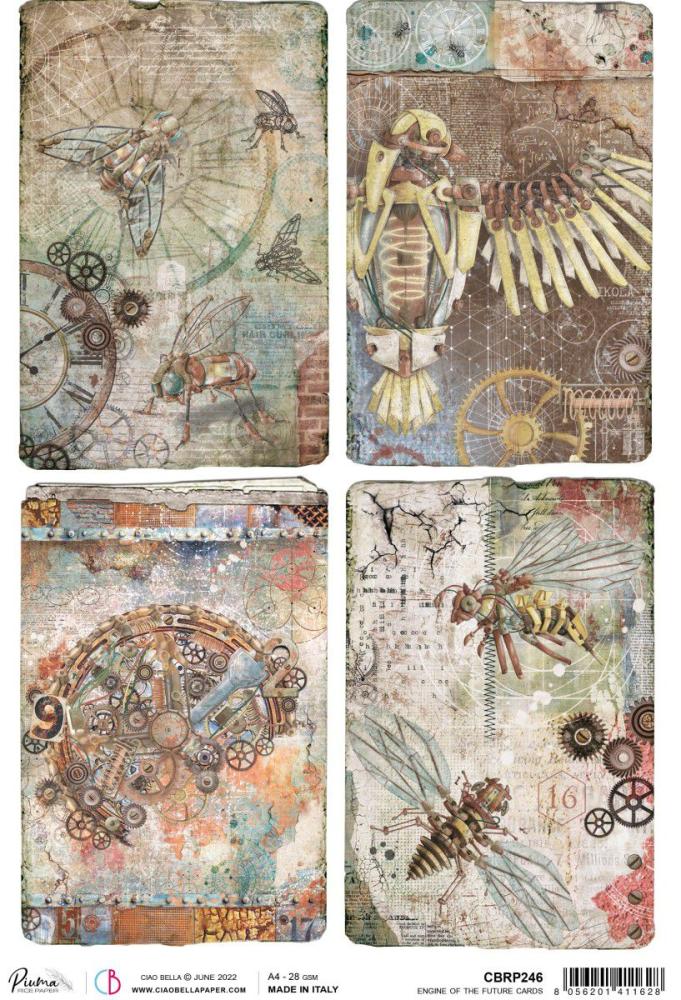 Ciao Bella A4 Rice Paper Engine of the Future Cards #246