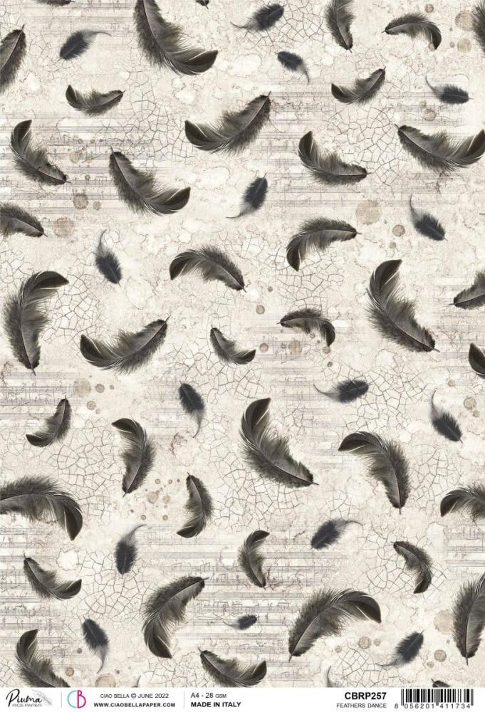 Ciao Bella A4 Rice Paper Feathers Dance #257