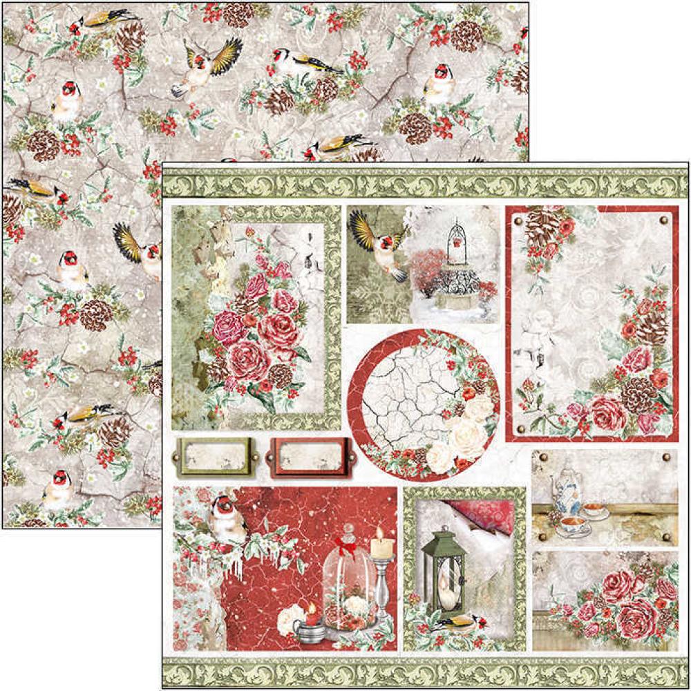 Ciao Bella 12x12 Paper Sheet Frozen Roses Cards #CBSS130