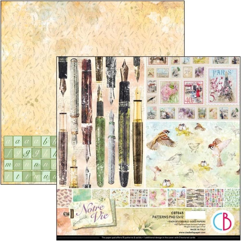 Ciao Bella 12x12 Patterns Pad Notre Vie #CBT045