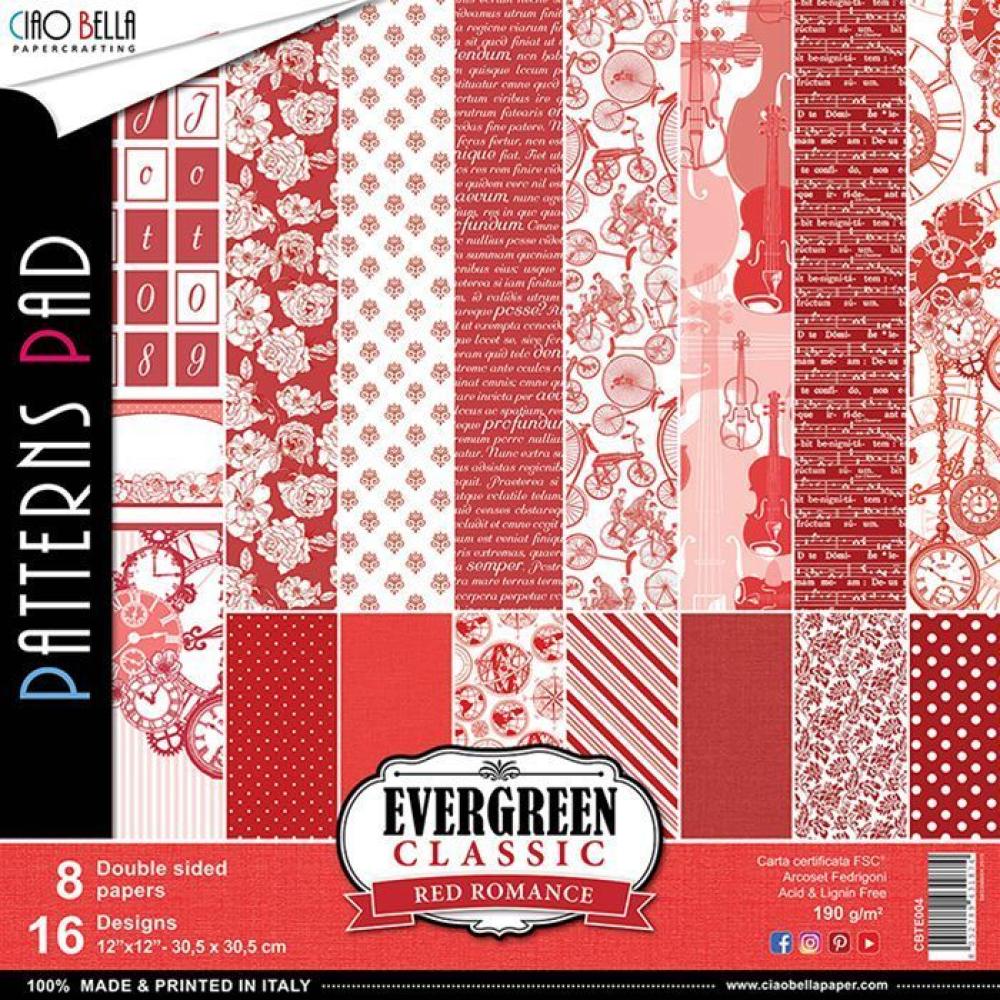 Ciao Bella 12x12 Evergreen Classic Red Romance #CBTE004