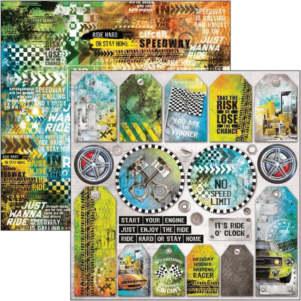 Ciao Bella 12x12 Paper Sheet Engine Tags #CBSS097