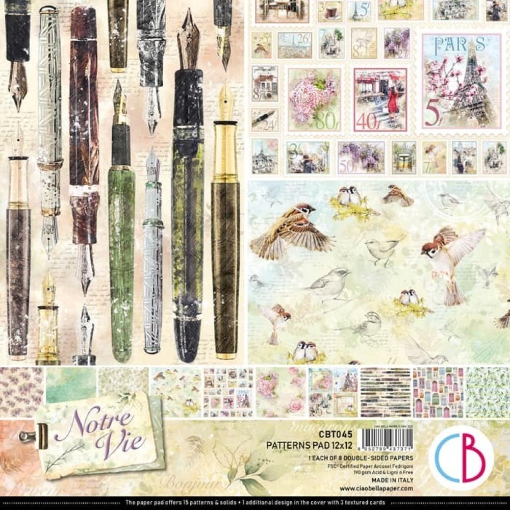 Ciao Bella 12x12 Patterns Pad Notre Vie #CBT045