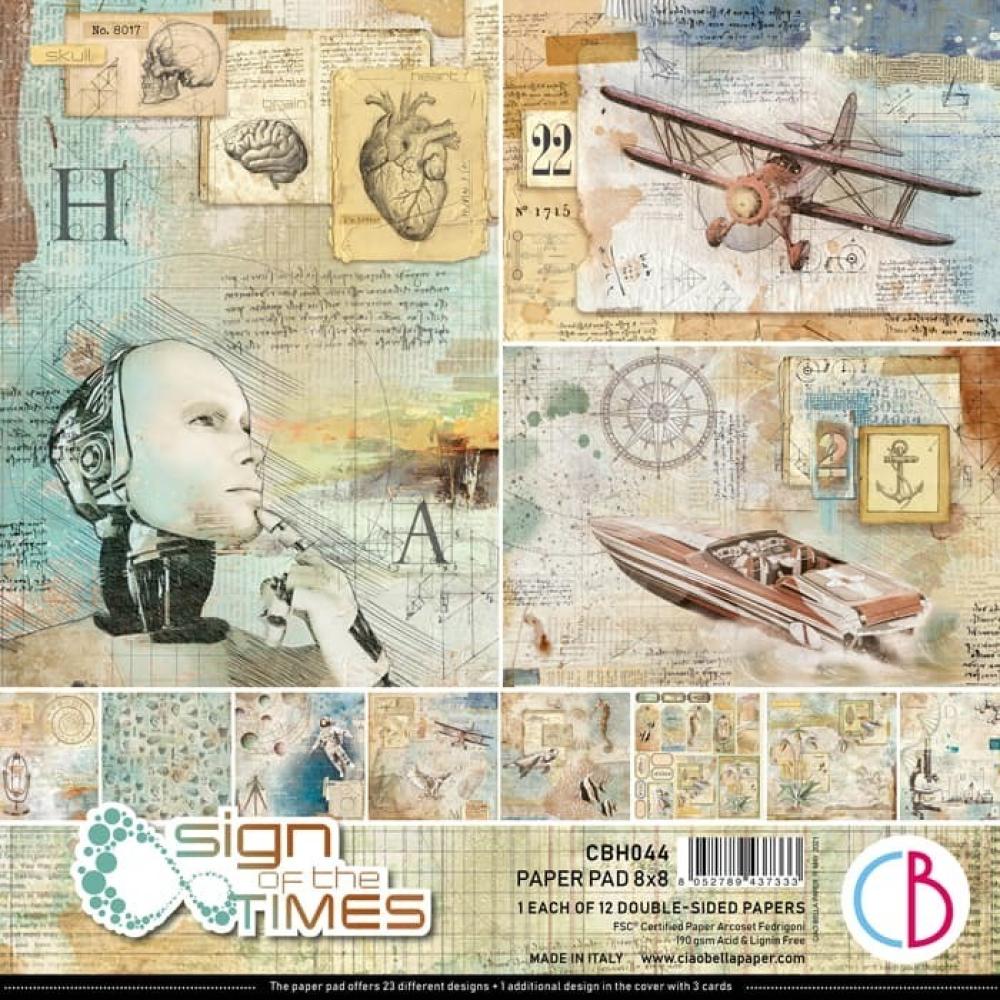 Ciao Bella 8x8 Paper Pad Sign of the Times #CBH044
