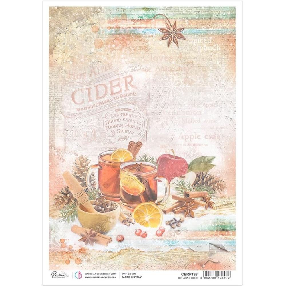 Ciao Bella A4 Rice Paper Hot Apple Cider #CBRP198
