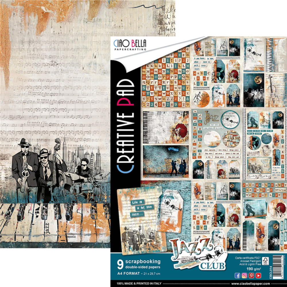 Ciao Bella Scrapbooking Creative Pad Jazz Club #CBCL014