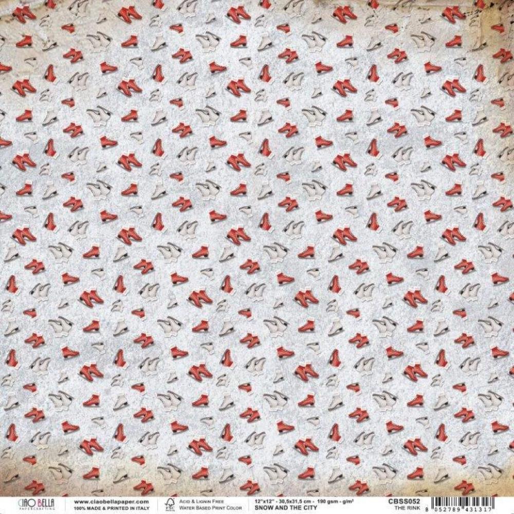 SALE Ciao Bella Scrapbooking Paper Sheet The Rink #CBSS052 SET