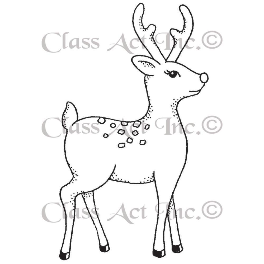 Class Act Inc. Cling Stamp Standing Deer