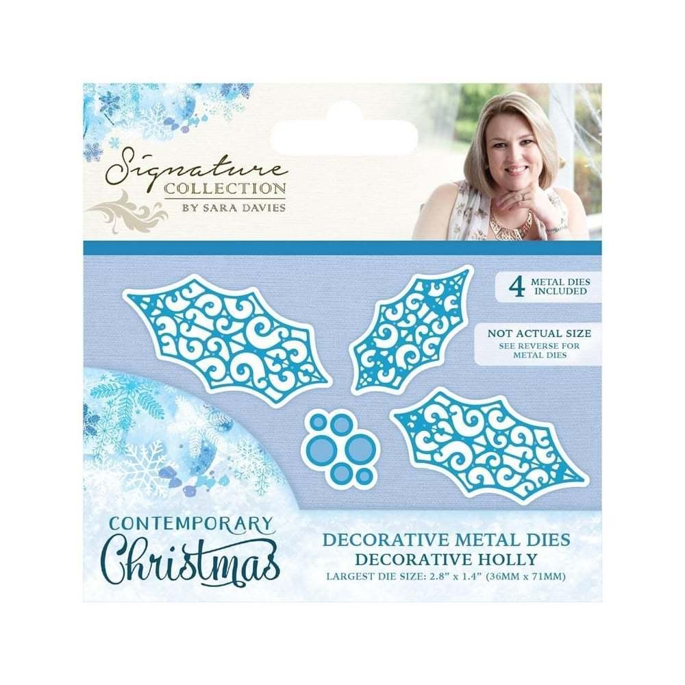 Contemporary Christmas Metal Die Decorative Holly