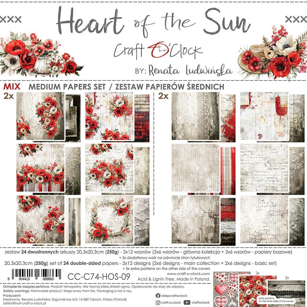 Craft O Clock Heart of the Sun 8x8 Paper Pad MIX