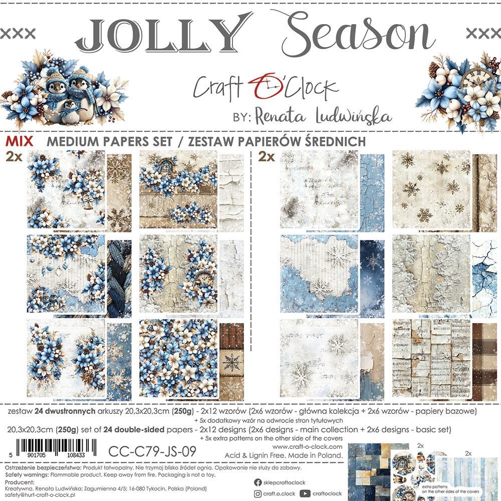 Craft O Clock Jolly Season 8x8 Paper Pad MIX