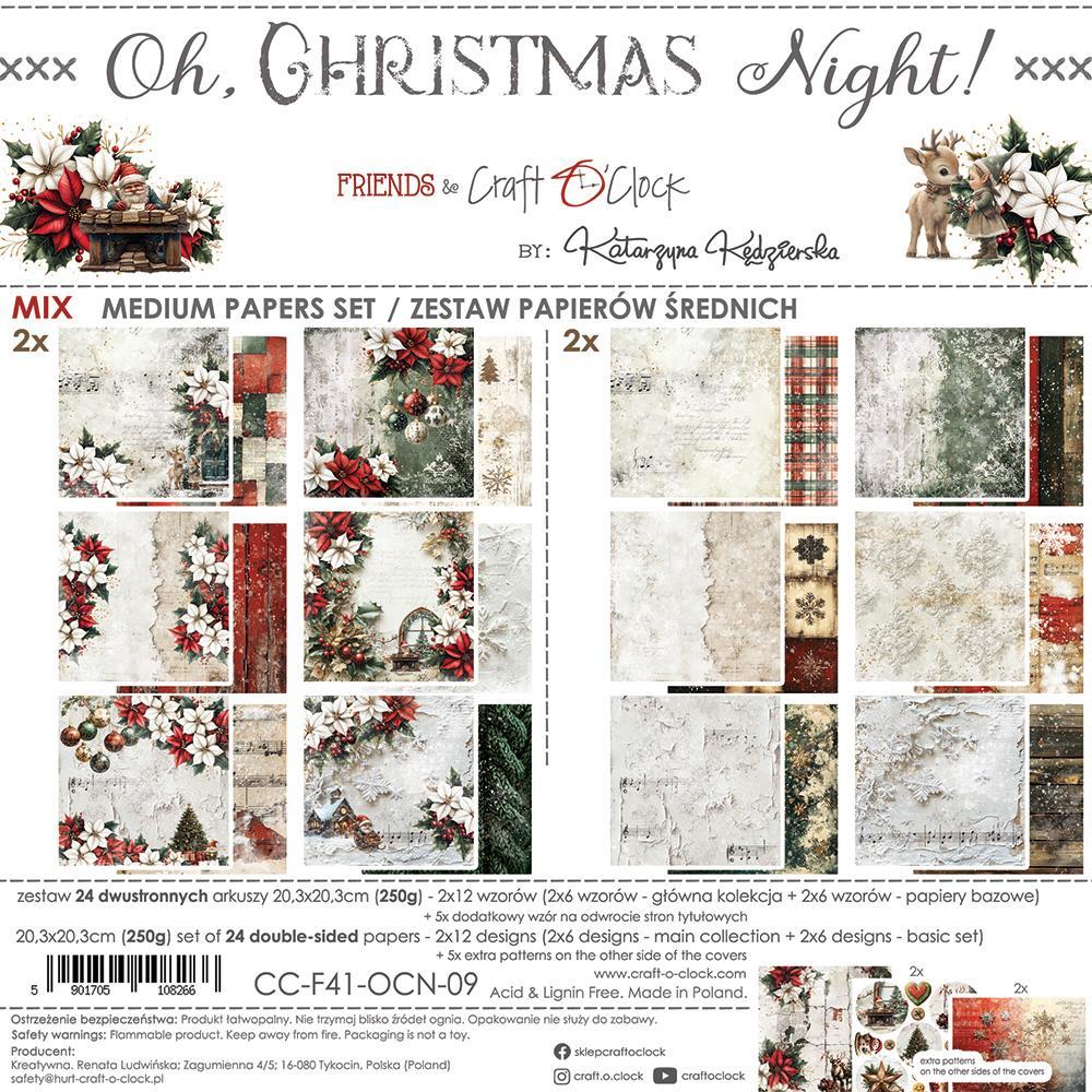 Craft O Clock Oh, Christmas Night 8x8 Paper Pad MIX