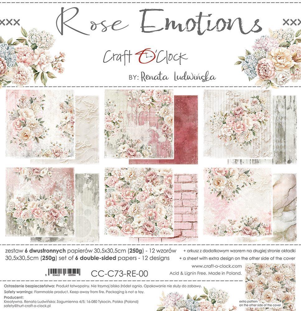 Craft O Clock Rose Emotions 12x12 Paper Pad