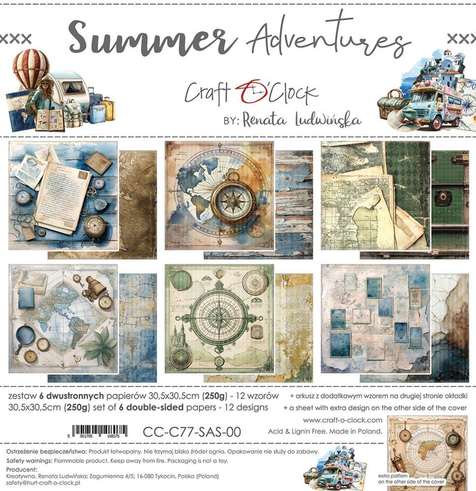 Craft O Clock Summer Adventures 12x12 Paper Pad