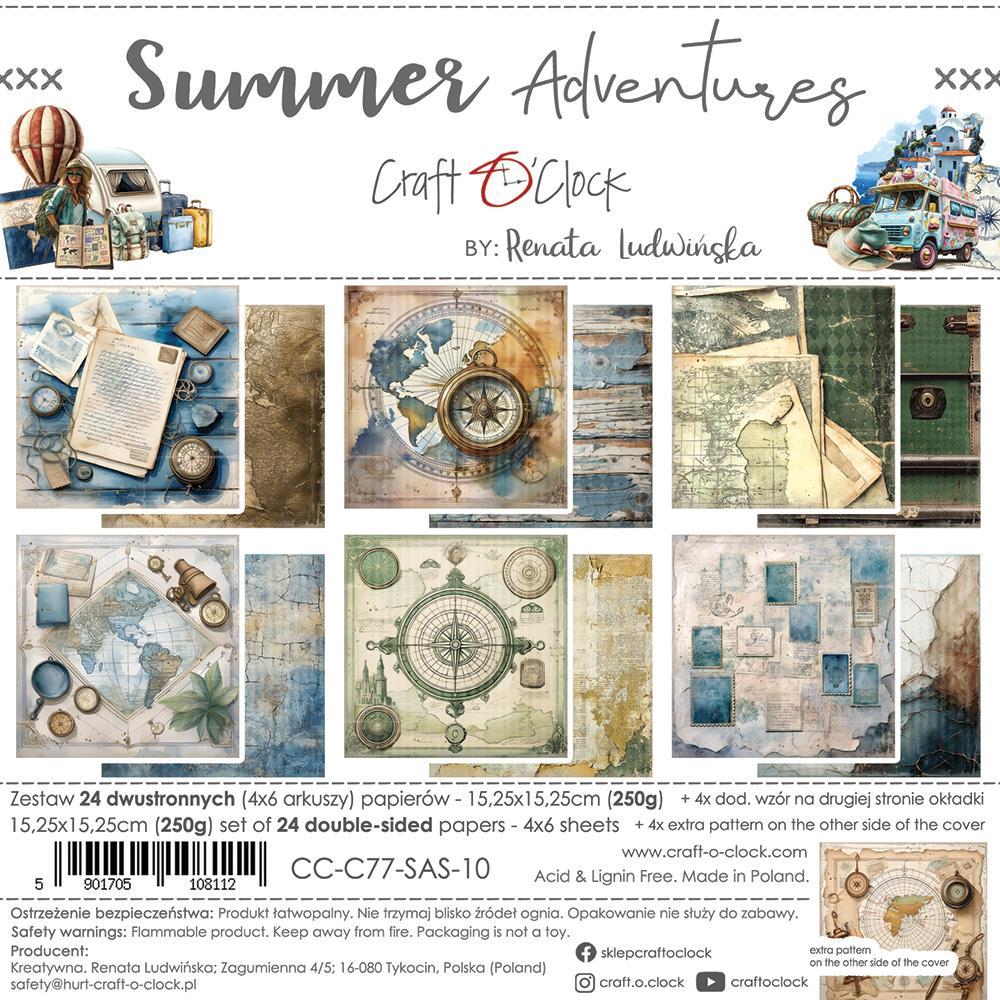 Craft o Clock Summer Adventures 6x6 Paper Pad