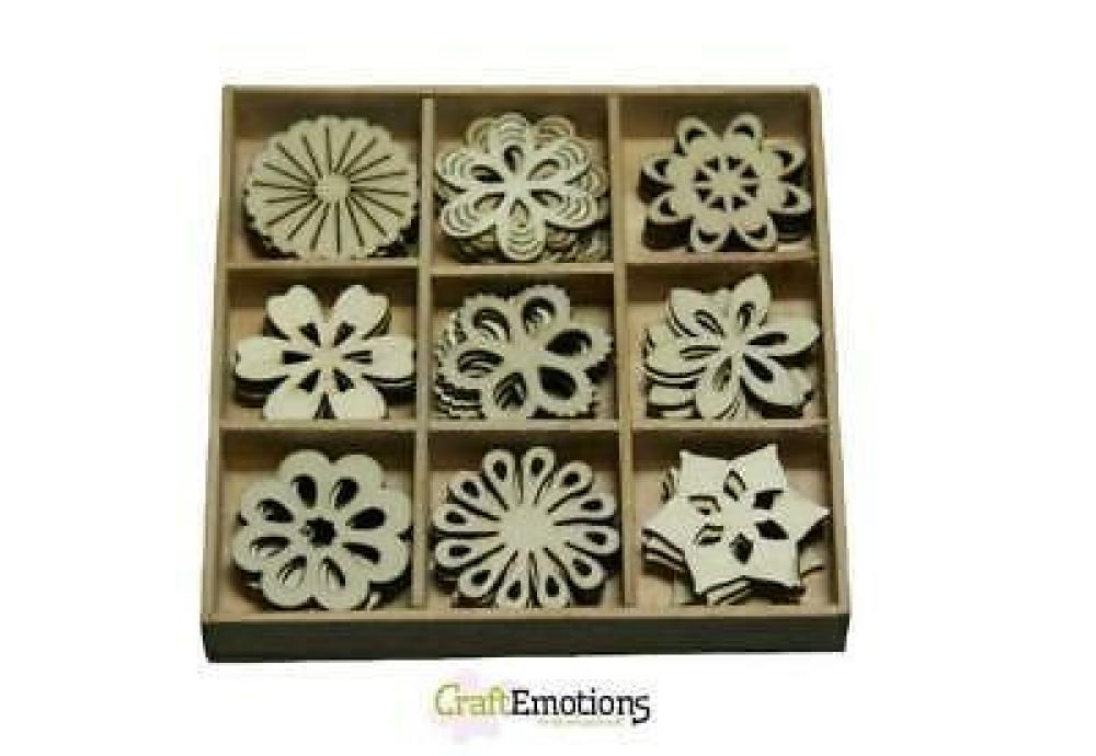 CraftEmotions Holzornamente Box Fantasy Flowers #210