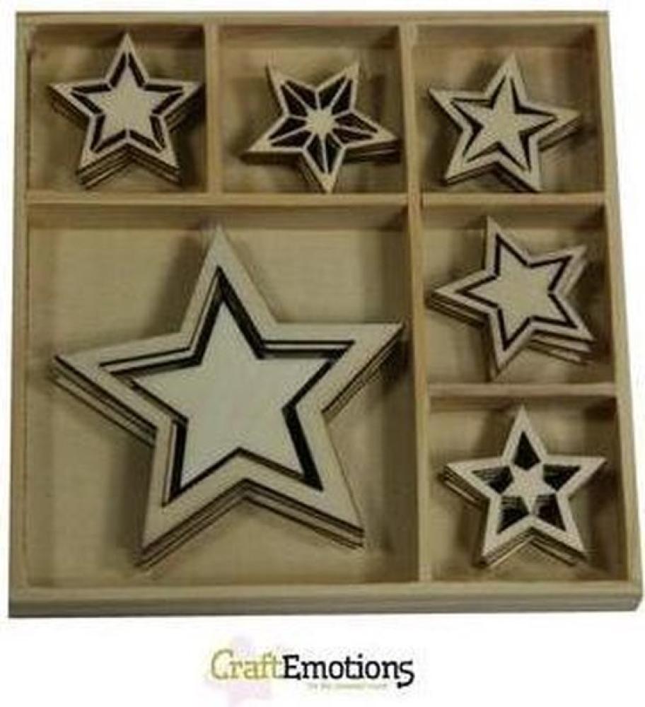 CraftEmotions Holzornamente Christmas 5 Point Star #332