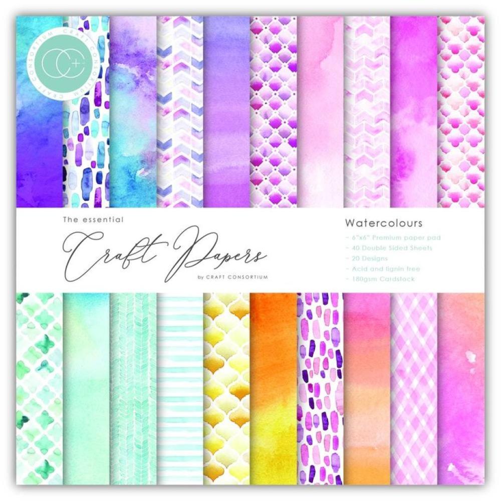 Craft Consortium 6x6 Inch Paper Pad Watercolors #003B
