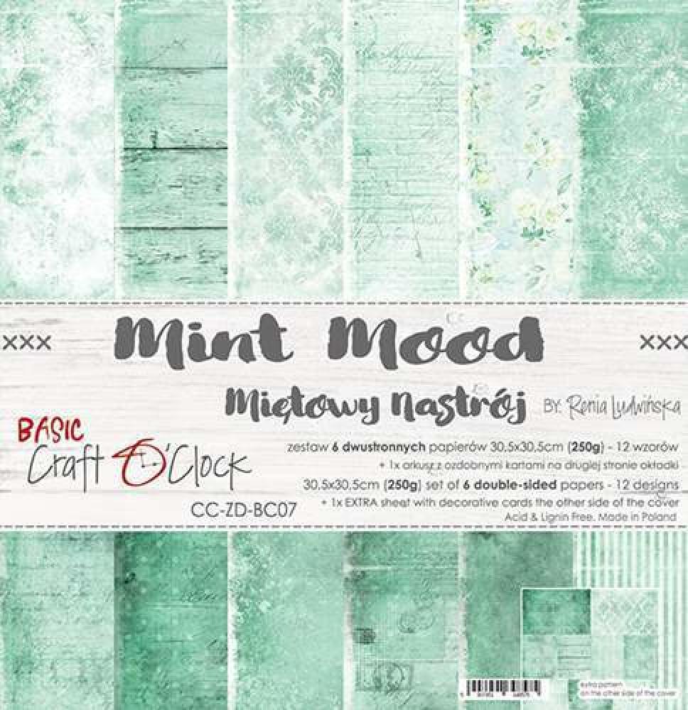 Craft O Clock 12x12 Paper Pad Basic 07 Mint Mood