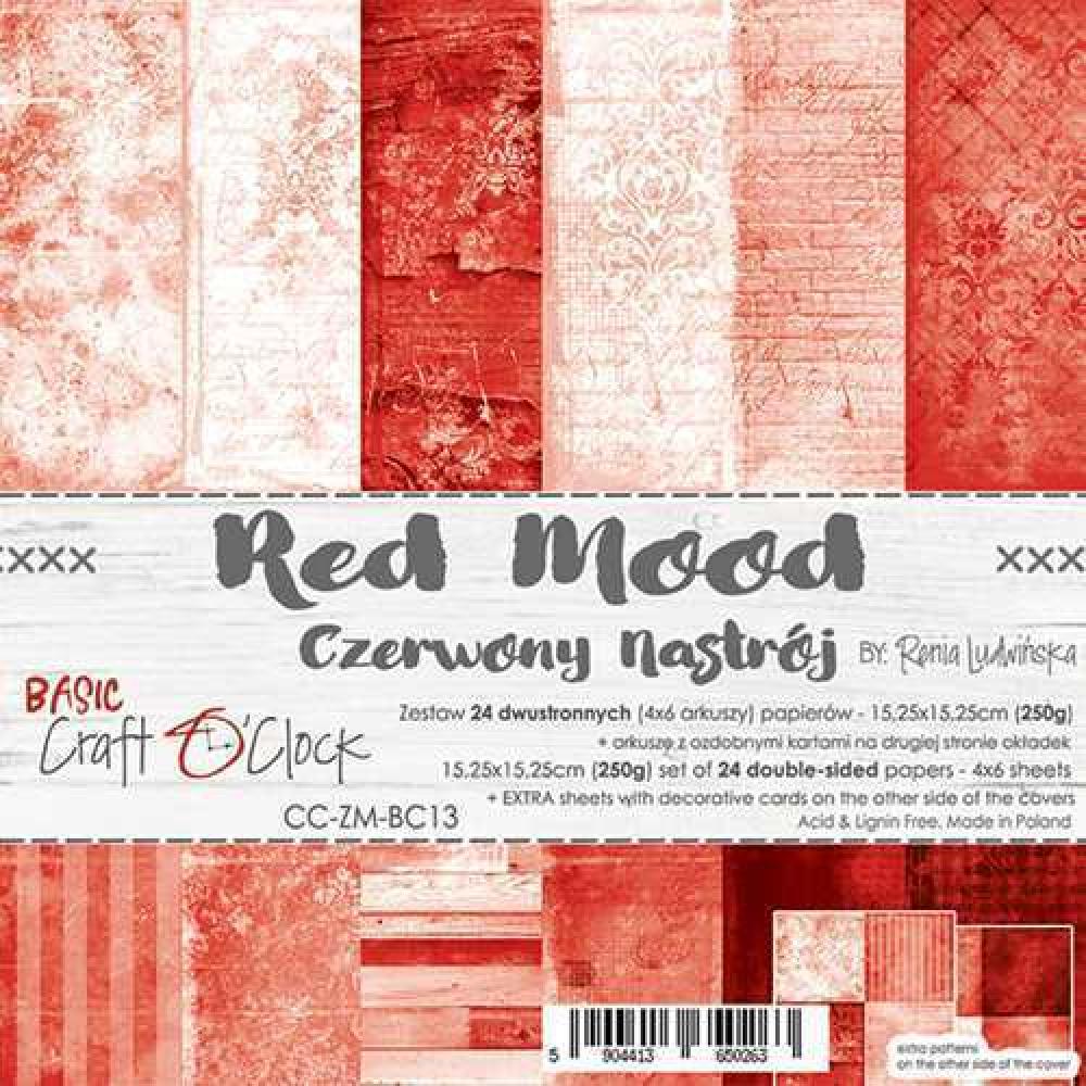 Craft O Clock 6x6 Paper Pad Basic Red Mood #13