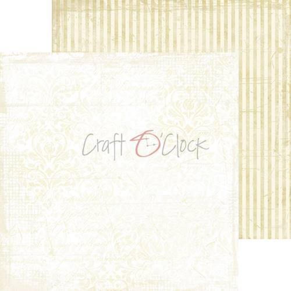 Craft O Clock 12x12 Paper Pad Basic White Beige Mood #04