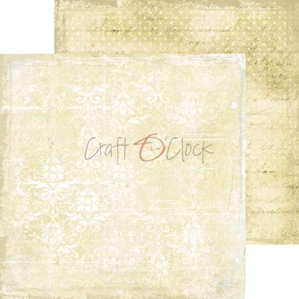 Craft O Clock 12x12 Paper Pad Basic White Beige Mood #04
