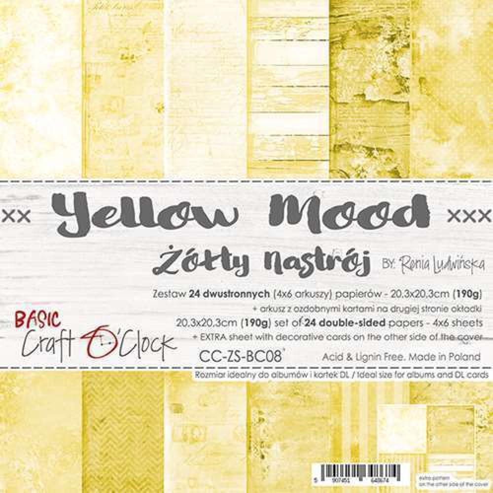 Craft O Clock 8x8 Paper Pad Yellow Mood #08