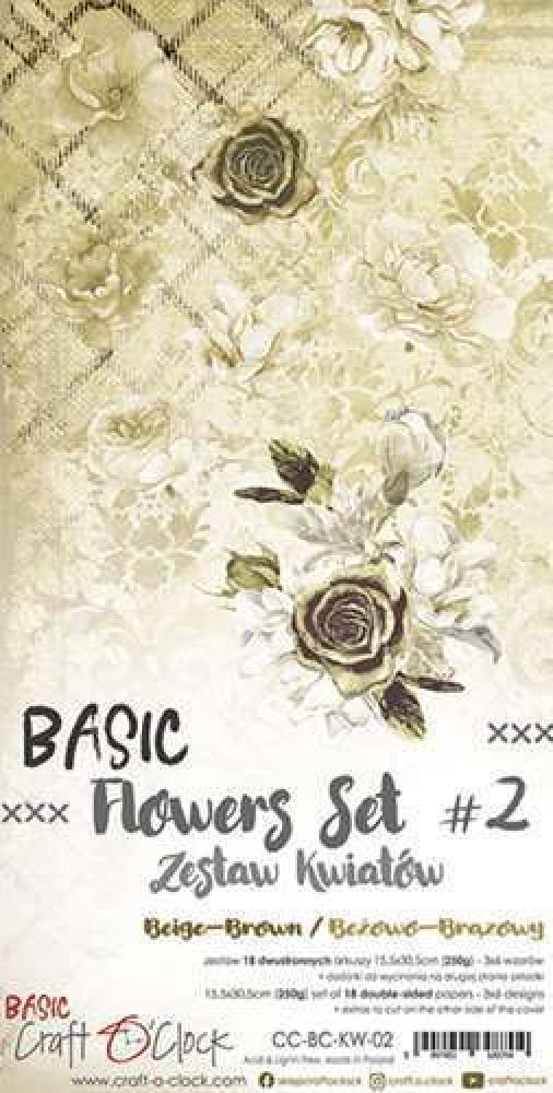 Craft O Clock Basic Flowers Set 2 Beige Brown