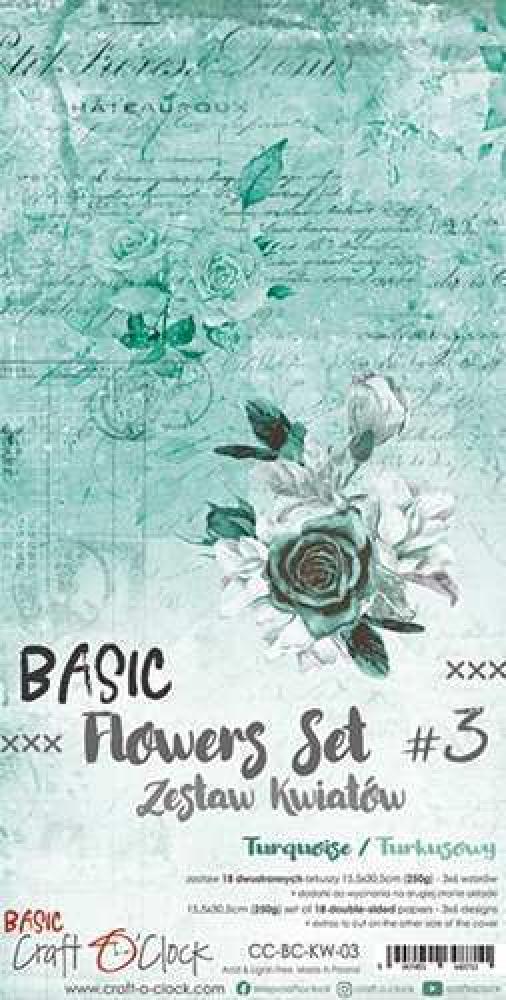 Craft O Clock Basic Flowers Set 3 Turquoise