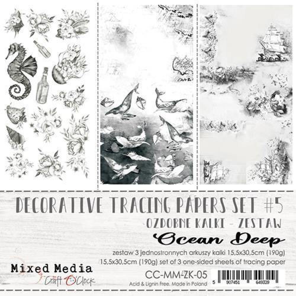 Craft O Clock Decorative Tracing Papers Set #05 Ocean Deep