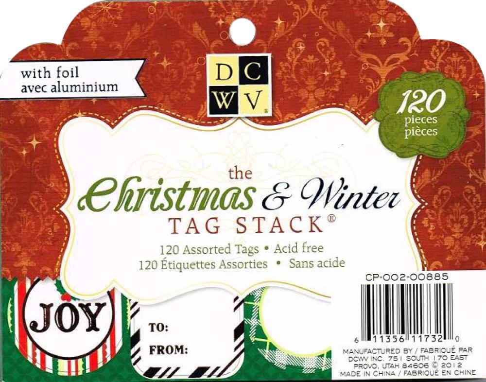 DCWV Tag Stack Christmas and Winter