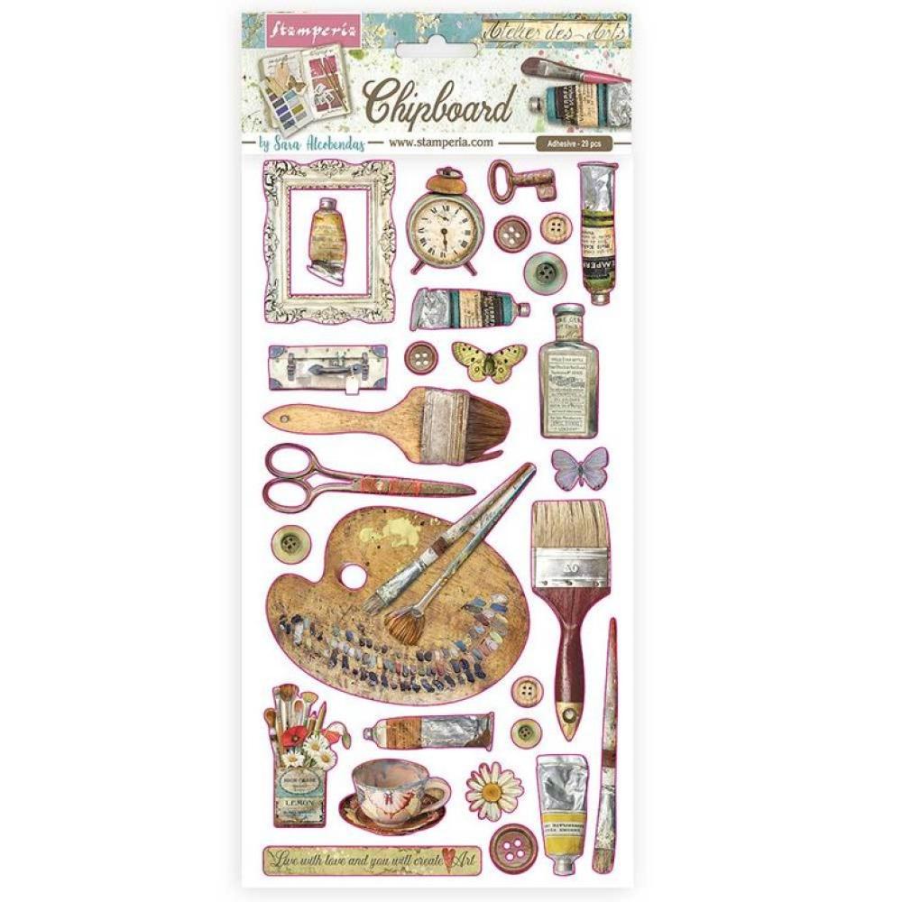 Stamperia Chipboard 15x30cm Atelier Decoration DFLCB25
