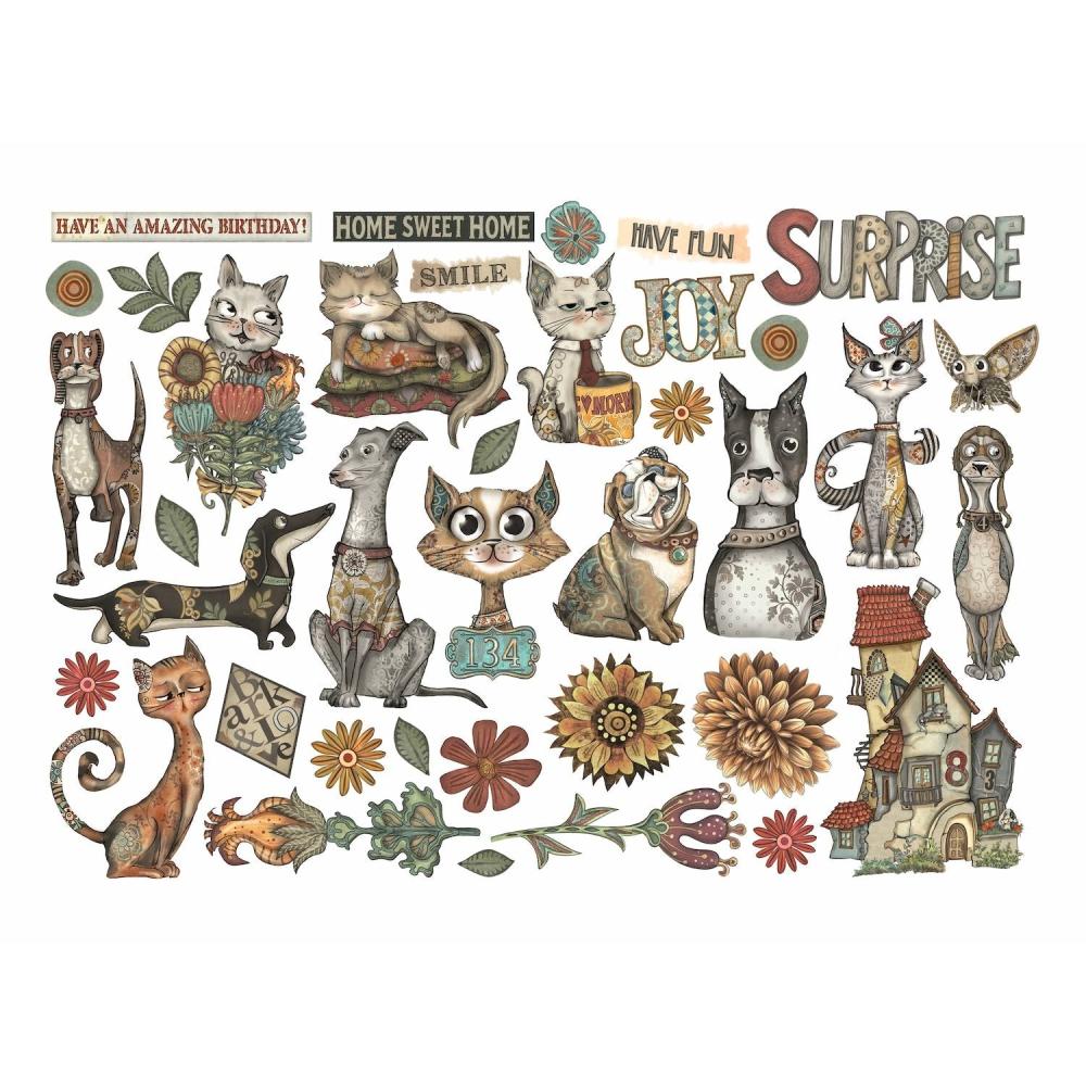 DFLCT69 Stamperia Furry Friends Ephemera (38 pcs)