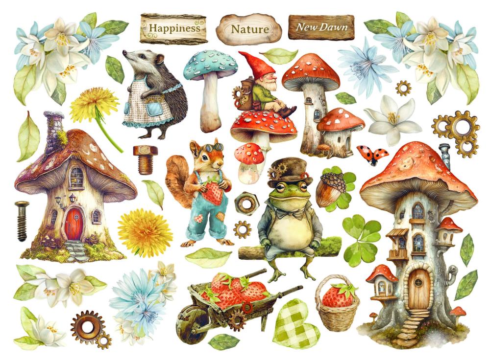 DFLDC113 Stamperia Hidden Grove Die Cuts Assorted (45 pcs)