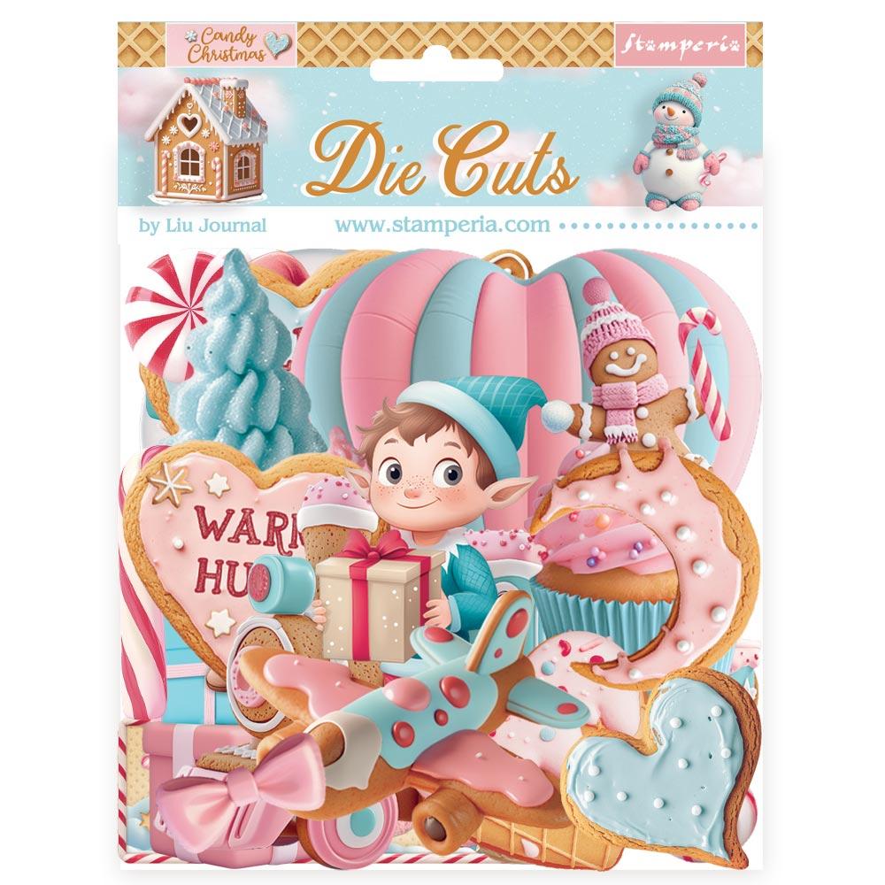 DFLDC118 Stamperia Candy Christmas Die Cuts Assorted (46 pcs)