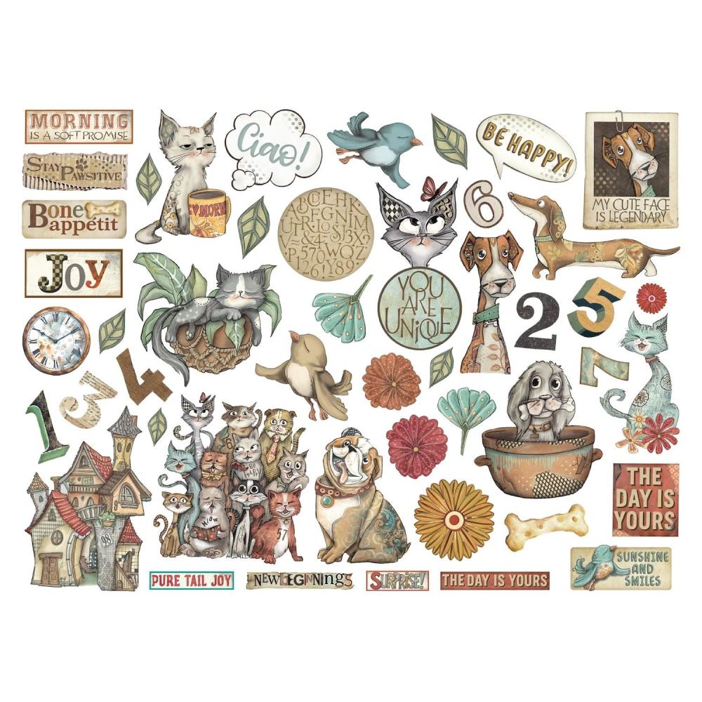 DFLDC121 Stamperia Furry Friends Die Cuts Assorted (47 pcs)